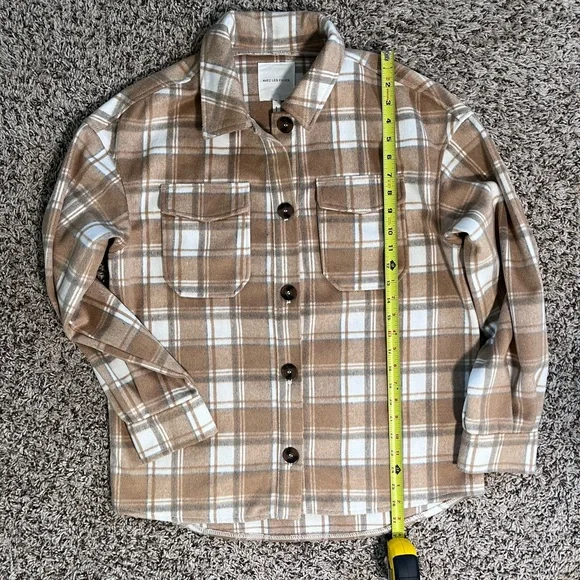 Avec Les Filles Tan Plaid Shirt - Picture 4 of 6